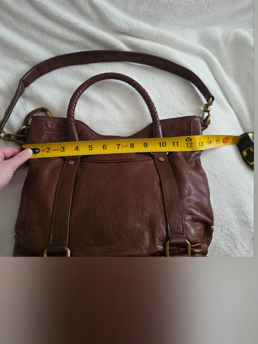 Y2k The Sak Leather Hobo Bag Tote Satchel Boho Western Chic Brown